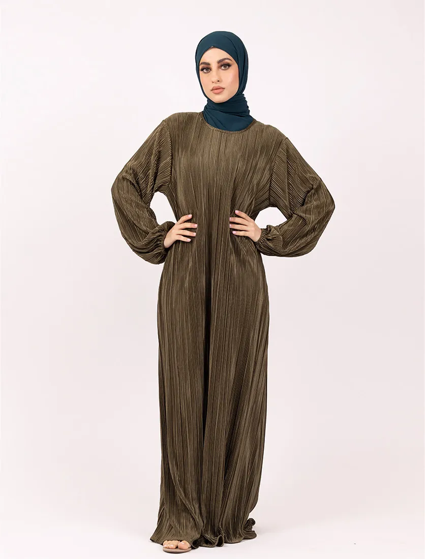 Olive Plisse Abaya